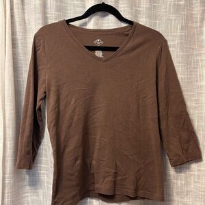 St. John’s Bay Brown V-Neck Women's Top